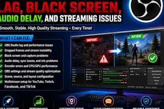 fix obs studio lag, black screen, audio delay, and streaming issues