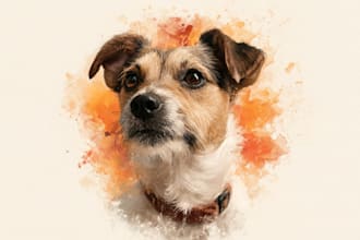 draw watercolor pet portrait