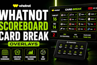 create an interactive whatnot scoreboard overlay for card breaks