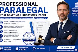 draft your civil lawsuit complaint or court motion as a paralegal