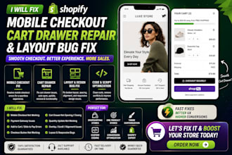 fix shopify mobile checkout cart drawer repair and layout bug fix
