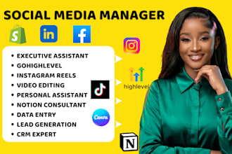 social media manager executive virtual assistant instagram marketing shopify va