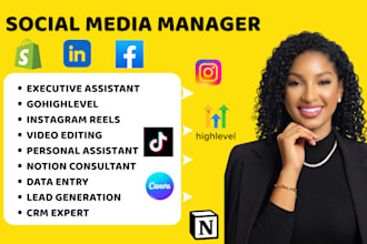 social media manager executive virtual assistant instagram marketing shopify va