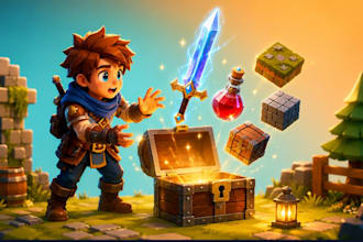 create 3d low poly game asset environment prop and character in unity for mobile