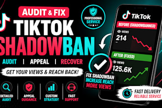 audit fix and fix tiktok shadowban issues fast ads account restrictions