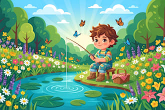 illustrate christian children story book, children story book illustration