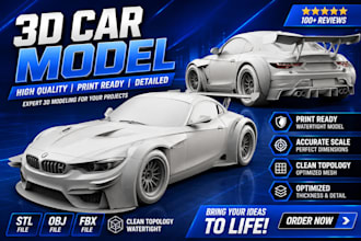 do 3d car modelling, vehicle designs, realistic car renders and animation