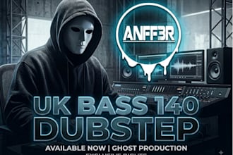 produce a unique skrillex  inspired dubstep 140 UK bass track