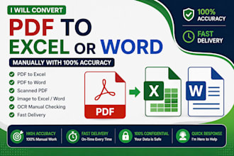 convert PDF to excel or word manually