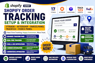 shopify order tracking 17track aftership parcelwill track123 fedex panel