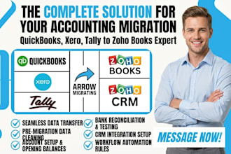 migrate quickbooks xero tally to zoho books setup reconciliation crm automation