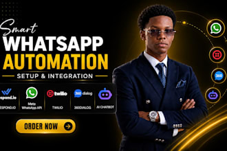 setup respond io meta whatsapp API, twilio, 360dialog integration and ai chatbot