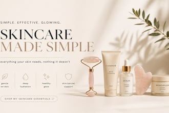 design an organic skincare shopify store or beauty website