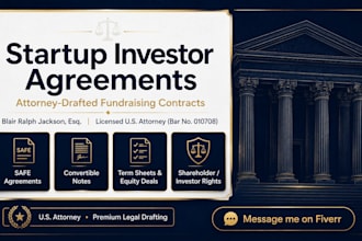 prepare investor agreements for startups and founders