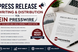 write SEO press release PR distribution public relation via ein presswire