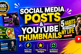 design social media posts and youtube thumbnails