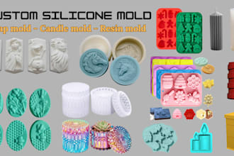 design custom silicone, resin, soap, candle and plastic molds for 3d printing