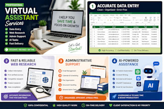 be your reliable virtual assistant for data entry, web research and ai ta