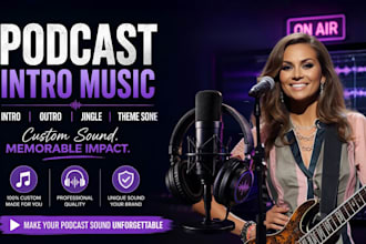 create custom podcast intro, outro music, jingle and theme song
