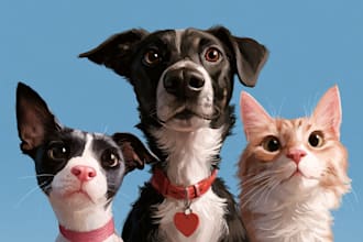 draw a caricature of your dog cat or other pet
