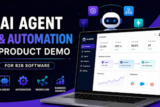 design ai agent and ai automation product demo presentation for b2b software