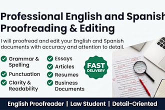 proofread and edit your english or spanish documents