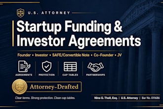 prepare premium startup founder funding contracts and safe agreements