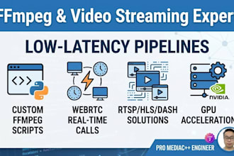 develop ffmpeg scripts, rtc, and video streaming solutions