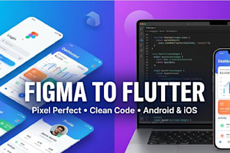 convert figma design to flutter app with clean code in cheap