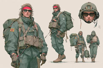 draw military characters or military related illustrations
