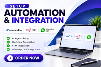 setup respond io ai agent, n8n, whatsapp API, CRM automation and integration