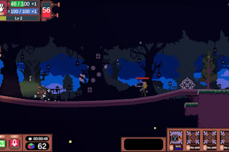 pixel art game assets tileset pixel background UI icons and objects