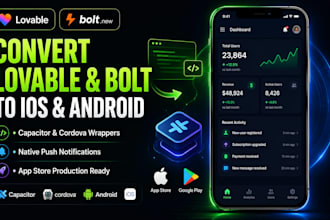 convert lovable ai bolt new web app to ios and android using capacitor cordova
