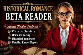 beta read your historical romance novel and provide honest reader feedback