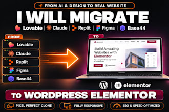 convert lovable, claude, replit, figma or base44 to wordpress elementor