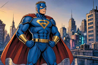 draw you dc or marvel style comic book and superhero