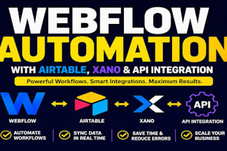 build webflow automation with airtable, xano and API integration