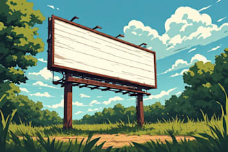 illustrate billboard, yard sign, signage, signboard, or banner ads