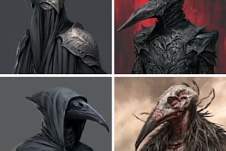 design fantasy horror and fantasy horror couple character