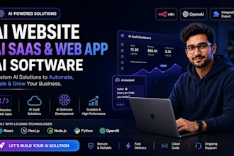 develop ai website, ai saas, ai web app, ai saas app, ai software, ai developer