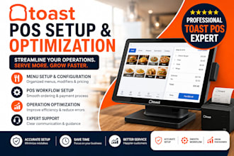 set up toast pos restaurant pos system and menu