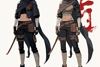 make a character sheet with a unique art style