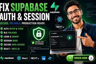fix supabase auth, rls, login and session bugs in react nextjs