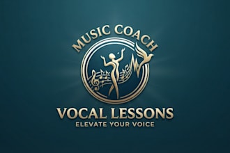 design a professional vocal lessons logo for music coaches