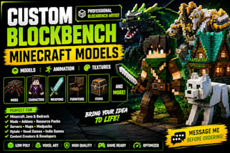 create custom blockbench minecraft 3d models, mobs, items and game assets