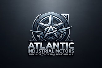 design a professional wheel logo for automotive and industrial brand