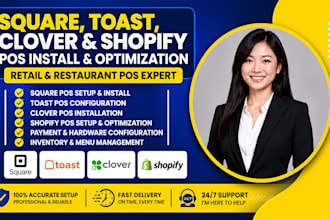 install and optimize square pos, toast pos, clover pos and shopify pos