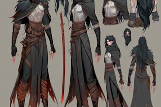 draw anime character sheet for you