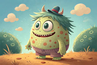 draw cartoon character monster