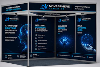 design trade show booth and backdrop for your exhibition